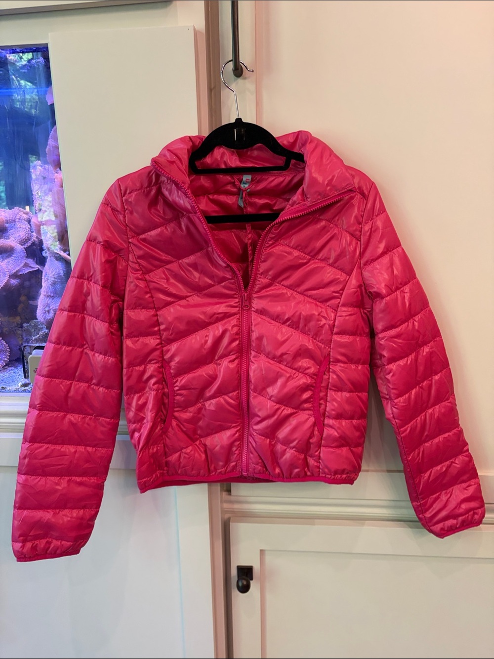 Girls' Hot Pink Lightweight Quilted Puffer Jacket
